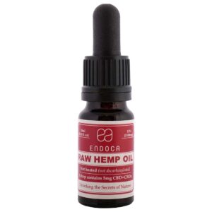 A bottle of Endoca CBD Oil 15% (10ml) with a label on it.