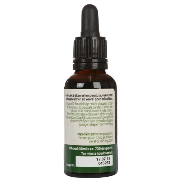 A bottle of Jacob Hooy CBD Oil 2,75% (30ml) on a white background.