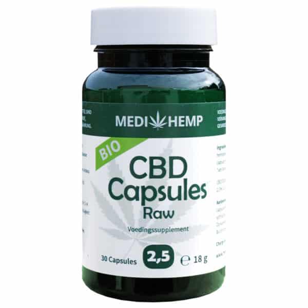 Medihemp CBD Capsules 2,5% (12,5mg) in hemp cbd capsules.