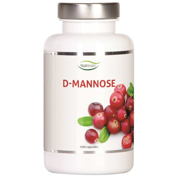 A bottle of Nutrivian D-Mannose (50 pieces) with cranberries.